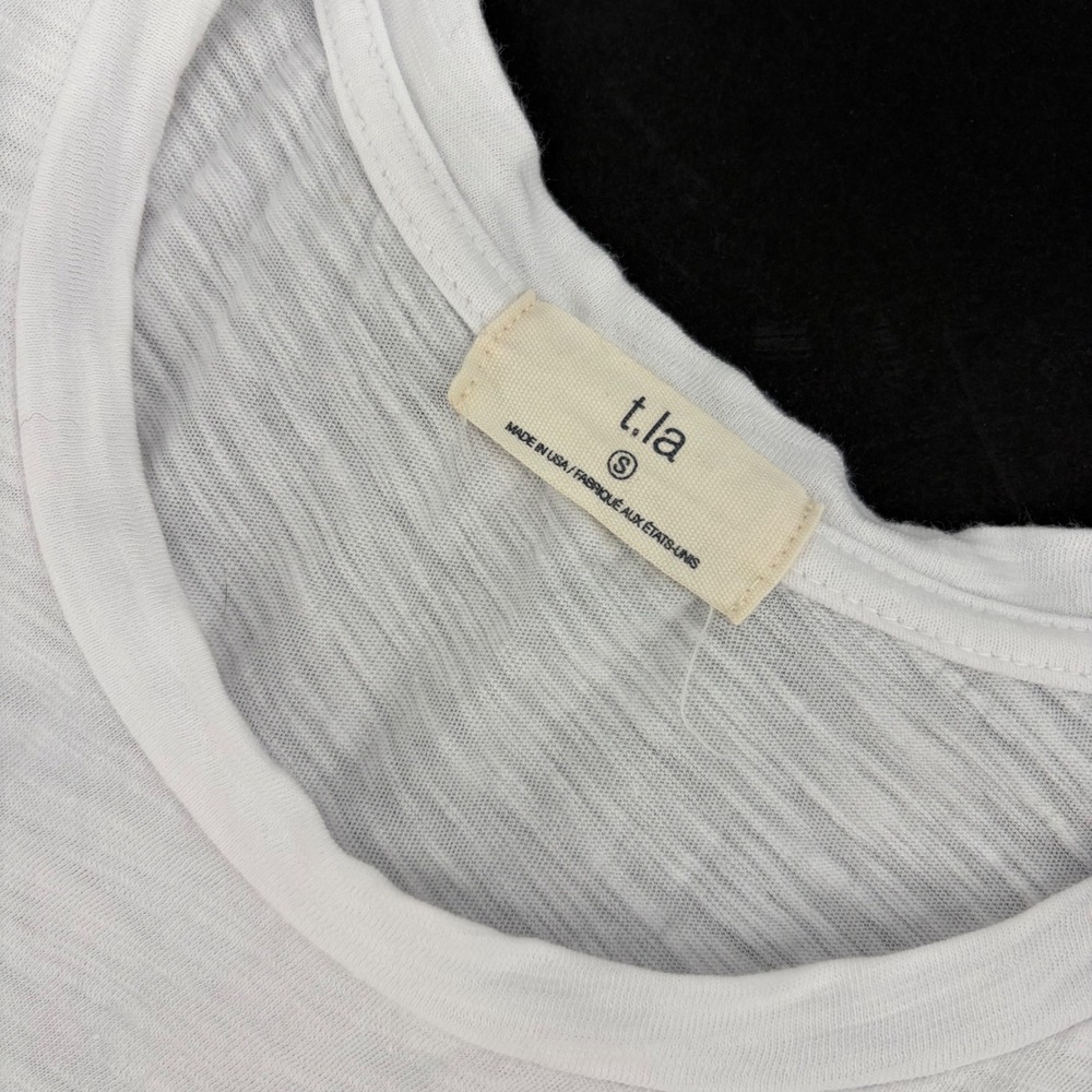Anthropologie t.la Tank Top Small White Tiered Ruffle Boho Sleeveless Clean Girl - Picture 4 of 10